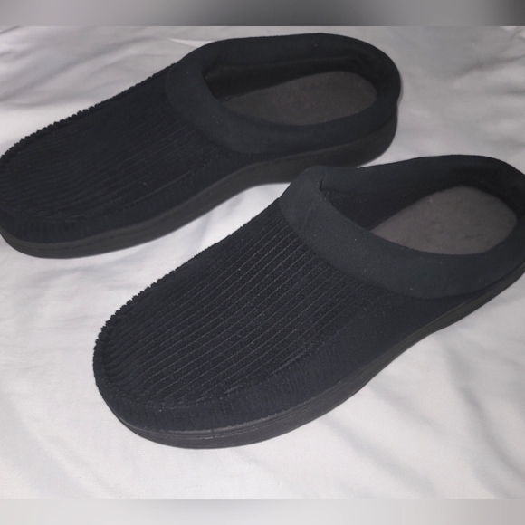 Dearform black corduroy memory foam slippers Sz 11-12 - Picture 8 of 8